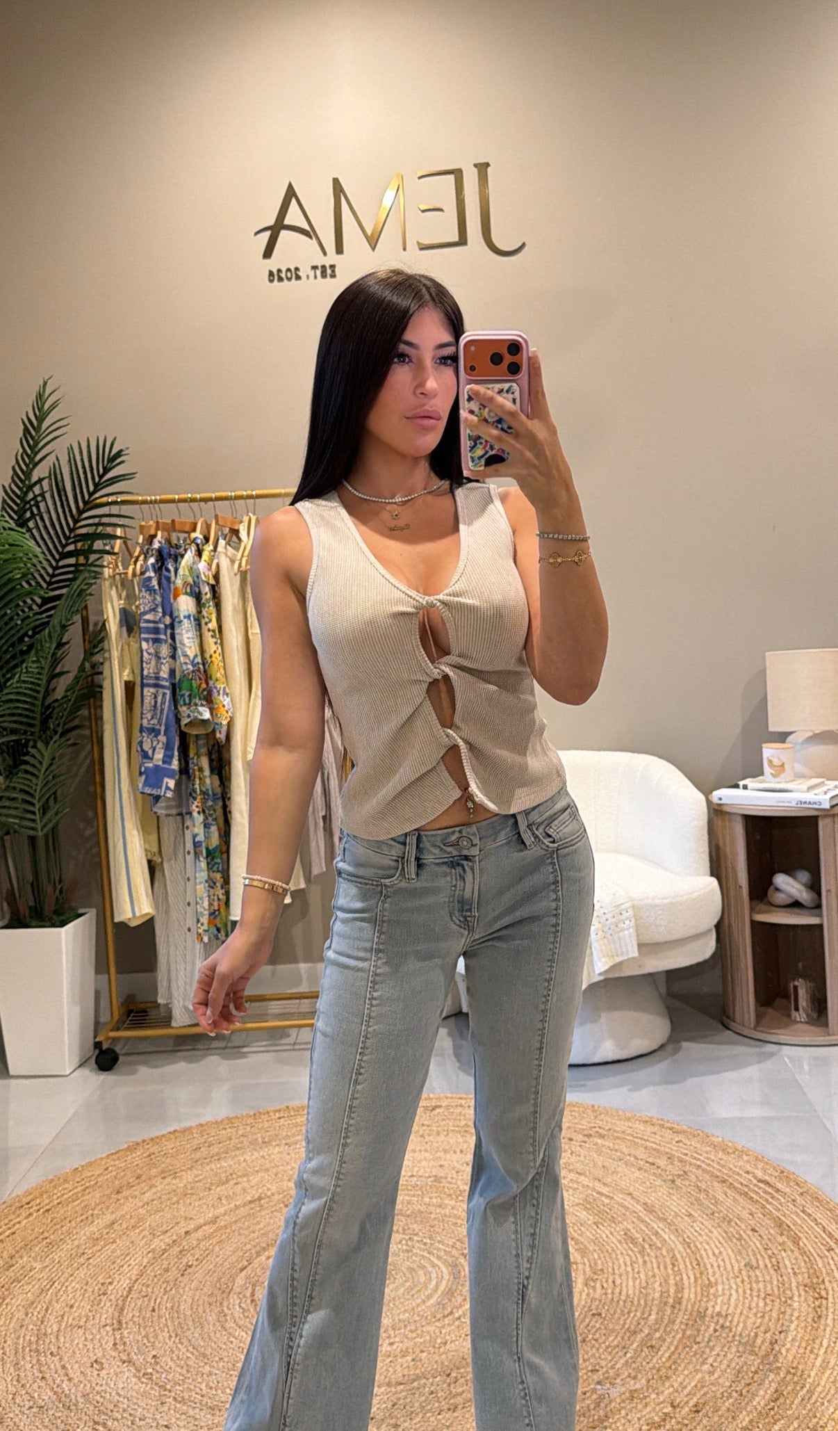 Ribbed Tie Tank