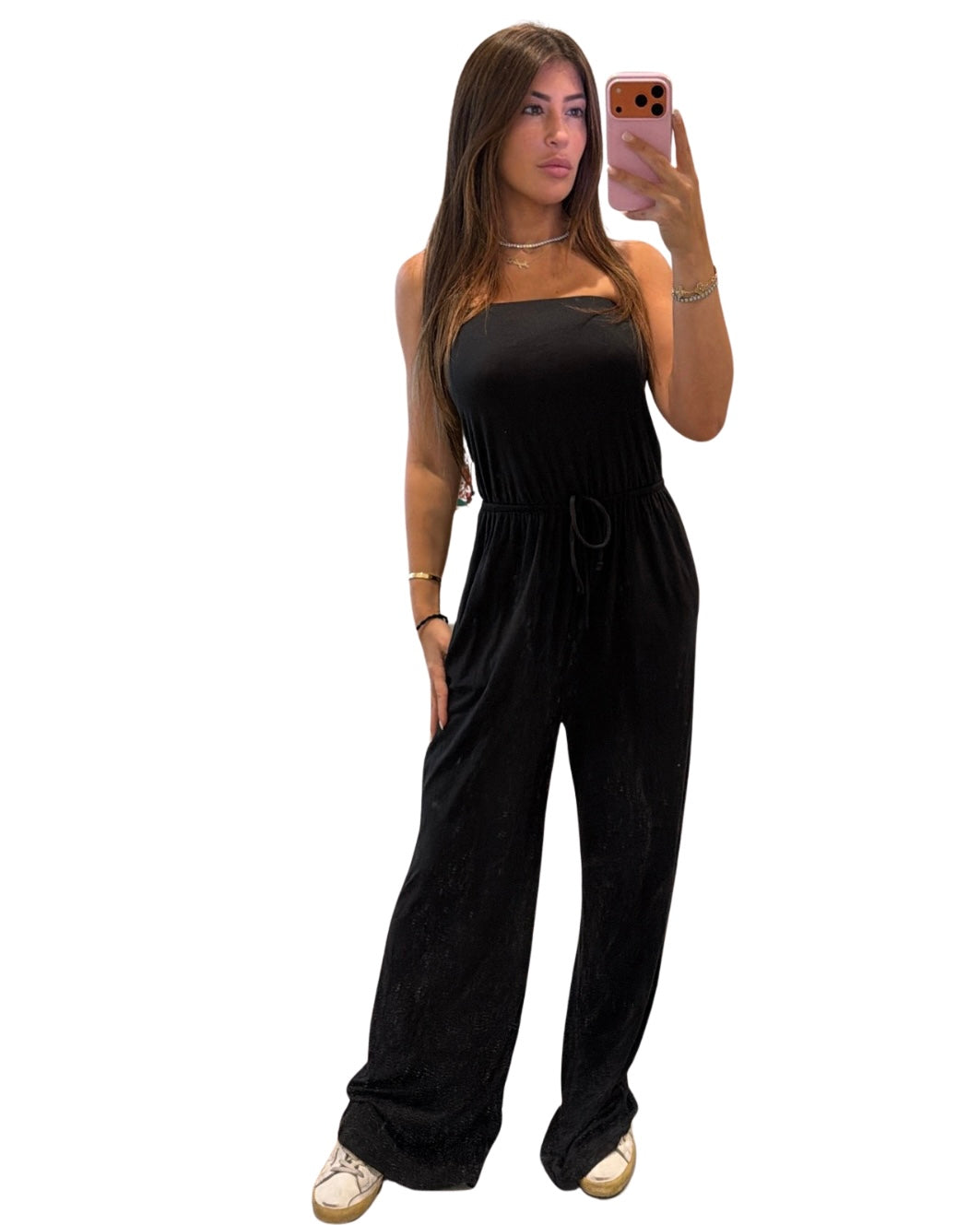 Bethany Jumpsuit - mirror selfie in store